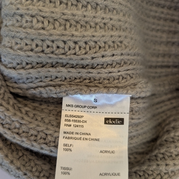 Elodie Womens 8 Gray Sweater NWT Minimalist Neutral Indie Boho Cottage Basic - Picture 7 of 7